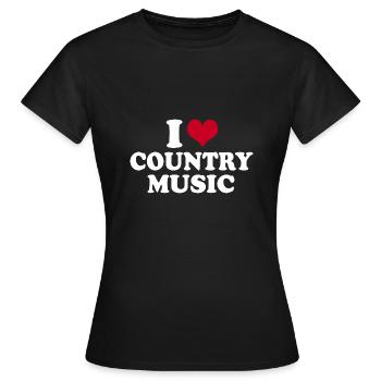 J’aime la musique country - T-shirt Femme - noir - Devant - AI Model Female 172 dark (172cm)