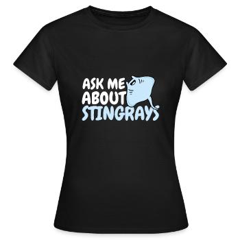 Raies pastenagues, raies manta, raies océaniques, raies - T-shirt Femme - noir - Devant - AI Model Female 172 dark (172cm)