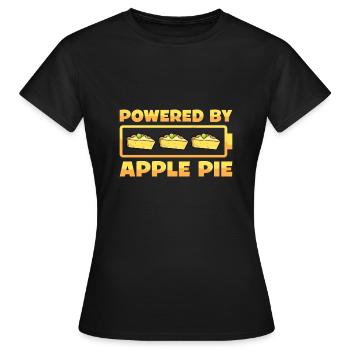 Propulsé par Tarte aux pommes Thanksgiving amateur de tarte aux pommes - T-shirt Femme - noir - Devant - AI Model Female 172 dark (172cm)