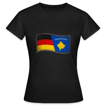 Kosovo Design für stolze Deutsch-Kosovaren - Frauen T-Shirt - Schwarz - Vorne - AI Model Female 172 dark (172cm)