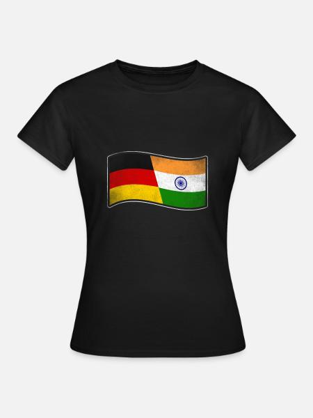 Indien Design für stolze Deutsch-Inder - Frauen T-Shirt - Schwarz