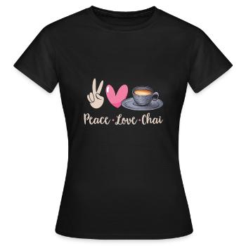 Thé Chai Masala Chai - T-shirt Femme - noir - Devant - AI Model Female 172 dark (172cm)