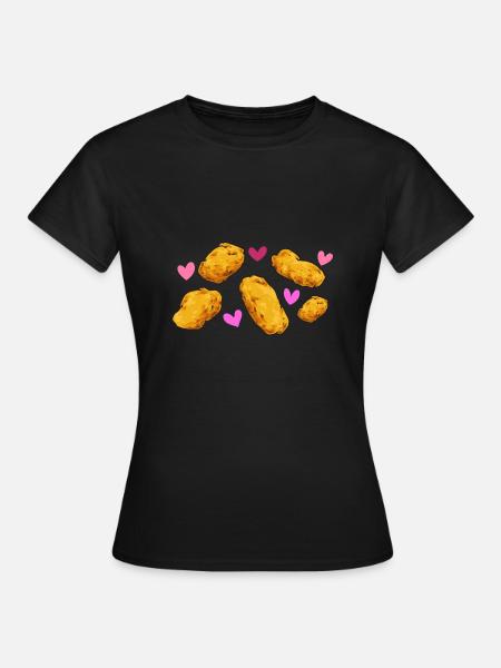Chicken Nugget Liebhaber Chicken Nuggets - Frauen T-Shirt - Schwarz