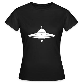fliegende Untertasse - Frauen T-Shirt - Schwarz - Vorne - AI Model Female 172 dark (172cm)