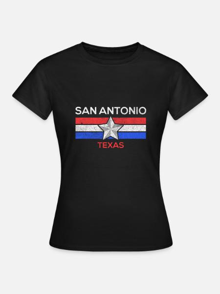 San-Antonio-Flaggenentwurf für stolze - Frauen T-Shirt - Schwarz