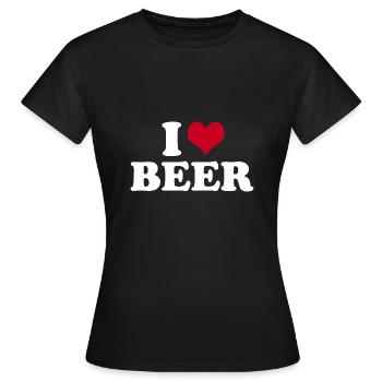 I Love Beer Bier - Frauen T-Shirt - Schwarz - Vorne - AI Model Female 172 dark (172cm)
