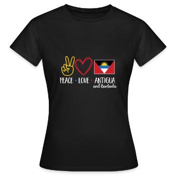 Flag of Antigua and Barbuda - Women's T-Shirt - black - Front - AI Model Female 172 dark (172cm)