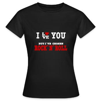 I Love But I've Chosen Rock and Roll - Frauen T-Shirt - Schwarz - Vorne - AI Model Female 172 dark (172cm)
