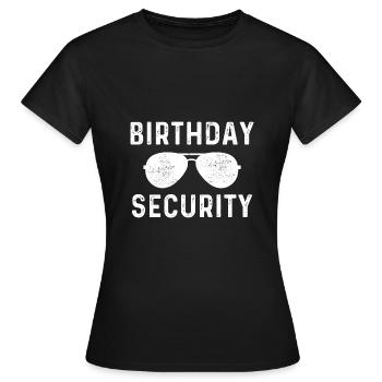 Sécurité anniversaire - T-shirt Femme - noir - Devant - AI Model Female 172 dark (172cm)