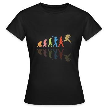 Human Evolution Gitaarband Retro Vintage - Vrouwen T-shirt - zwart - Voor - AI Model Female 172 dark (172cm)