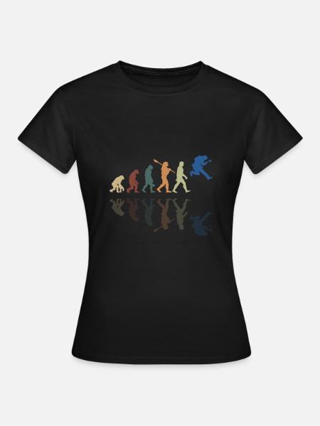 Human Evolution Guitar Band Retro Vintage - Frauen T-Shirt - Schwarz