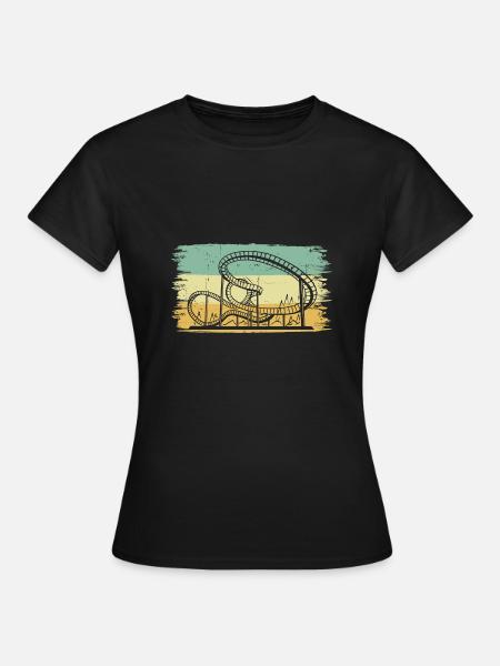 Theme Park Retro Amusement Park Vintage Roller Coa - Frauen T-Shirt - Schwarz