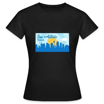 San Antonio Texas Skyline Design für stolze San - Frauen T-Shirt - Schwarz - Vorne - AI Model Female 172 dark (172cm)