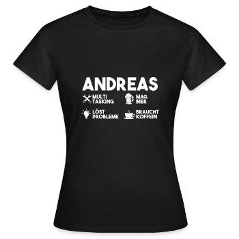 Andreas - Frauen T-Shirt - Schwarz - Vorne - AI Model Female 172 dark (172cm)