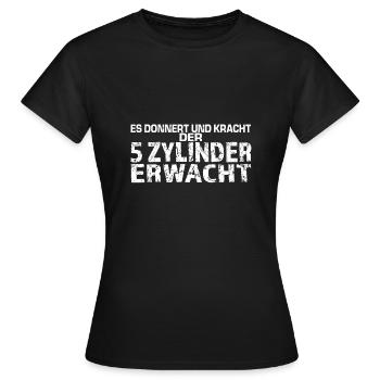 5 Zylinder Fünf Zylinder - Frauen T-Shirt - Schwarz - Vorne - AI Model Female 172 dark (172cm)