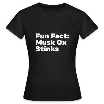 Ox Stinks Funny Animal Pun Humor Animal Meme - Women's T-Shirt - black - Front - AI Model Female 172 dark (172cm)