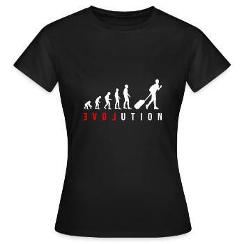 Evolution LOVE Weltreise Mädchen Frauen Travel - Frauen T-Shirt - Schwarz - Vorne - AI Model Female 172 dark (172cm)