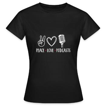 Podcasteur Podcast - T-shirt Femme - noir - Devant - AI Model Female 172 dark (172cm)