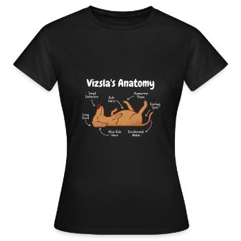 Anatomie d’un Vizsla - T-shirt Femme - noir - Devant - AI Model Female 172 dark (172cm)