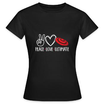 Ultimate Frisbee Wurfscheibe - Frauen T-Shirt - Schwarz - Vorne - AI Model Female 172 dark (172cm)