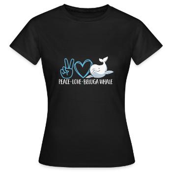 Weißwal Beluga Wal - Frauen T-Shirt - Schwarz - Vorne - AI Model Female 172 dark (172cm)