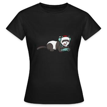 Furet, propriétaire de furet - T-shirt Femme - noir - Devant - AI Model Female 172 dark (172cm)