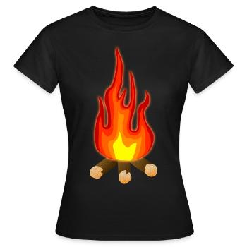 feu de camp - T-shirt Femme - noir - Devant - AI Model Female 172 dark (172cm)