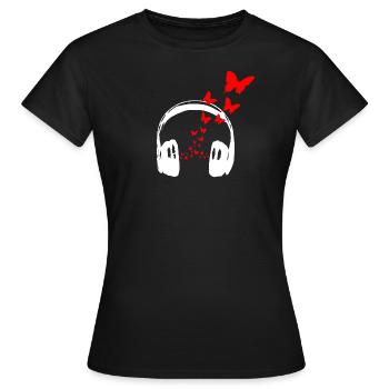 Musique dans le style banksy - T-shirt Femme - noir - Devant - AI Model Female 172 dark (172cm)