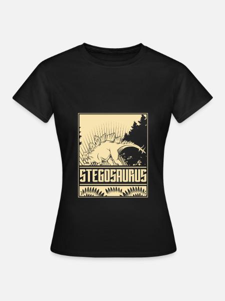 Vintage Stegosaurus Dino - Women's T-Shirt - black