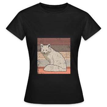 renard arctique - T-shirt Femme - noir - Devant - AI Model Female 172 dark (172cm)