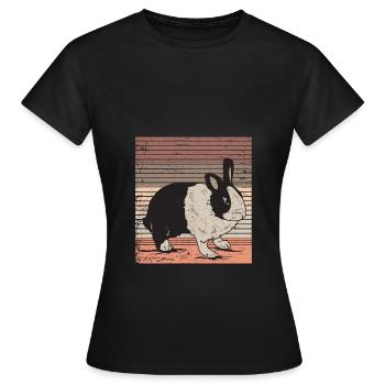 lapin néerlandais - T-shirt Femme - noir - Devant - AI Model Female 172 dark (172cm)