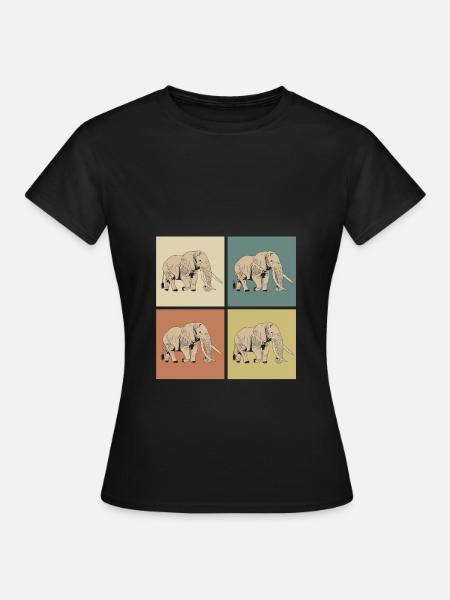 Pop-Art Elefant - Frauen T-Shirt - Schwarz