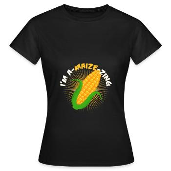 Mais - Frauen T-Shirt - Schwarz - Vorne - AI Model Female 172 dark (172cm)