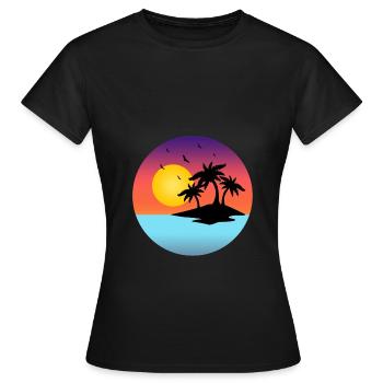 plage - T-shirt Femme - noir - Devant - AI Model Female 172 dark (172cm)
