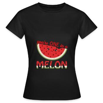 Vous êtes un dans un melon | Melon jeu de mots cadeau - T-shirt Femme - noir - Devant - AI Model Female 172 dark (172cm)