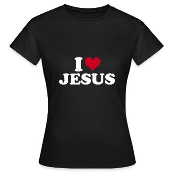 I Love Jesus - Frauen T-Shirt - Schwarz - Vorne - AI Model Female 172 dark (172cm)