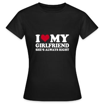 J’aime ma copine Elle a toujours raison - T-shirt Femme - noir - Devant - AI Model Female 172 dark (172cm)