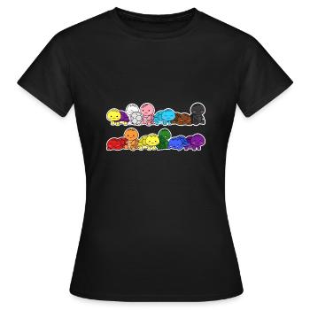 Pride Progress Flagge Schildkröten - Frauen T-Shirt - Schwarz - Vorne - AI Model Female 172 dark (172cm)