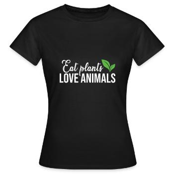 Eat plants Veganer Lebensstil - Frauen T-Shirt - Schwarz - Vorne - AI Model Female 172 dark (172cm)