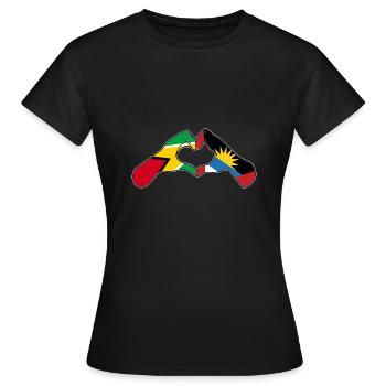 Flag of Antigua and Barbuda - Women's T-Shirt - black - Front - AI Model Female 172 dark (172cm)