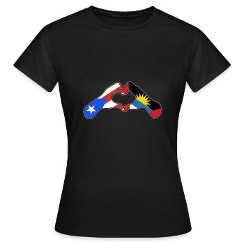 Flag of Antigua and Barbuda - Women's T-Shirt - black - Front - AI Model Female 172 dark (172cm)