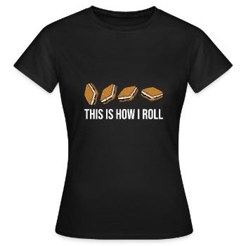 C’est drôle comme ça que je roule Smore Fan Marshmallow Cam - T-shirt Femme - noir - Devant - AI Model Female 172 dark (172cm)