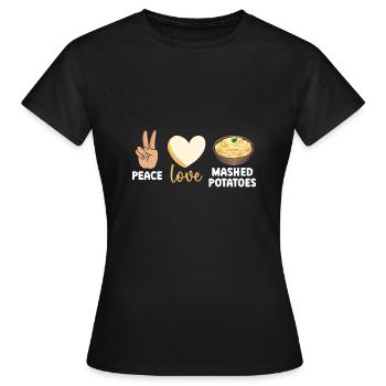 Purée de pommes de terre Purée de pommes de terre - T-shirt Femme - noir - Devant - AI Model Female 172 dark (172cm)