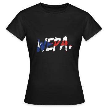 Latino Pride Latina Proud Puerto Rican Wepa - T-shirt Femme - noir - Devant - AI Model Female 172 dark (172cm)