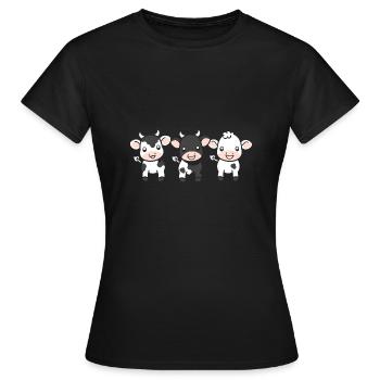 vache - T-shirt Femme - noir - Devant - AI Model Female 172 dark (172cm)