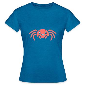Spinne - Frauen T-Shirt - Antikblaues Saphir meliert - Vorne - AI Model Female 172 dark (172cm)