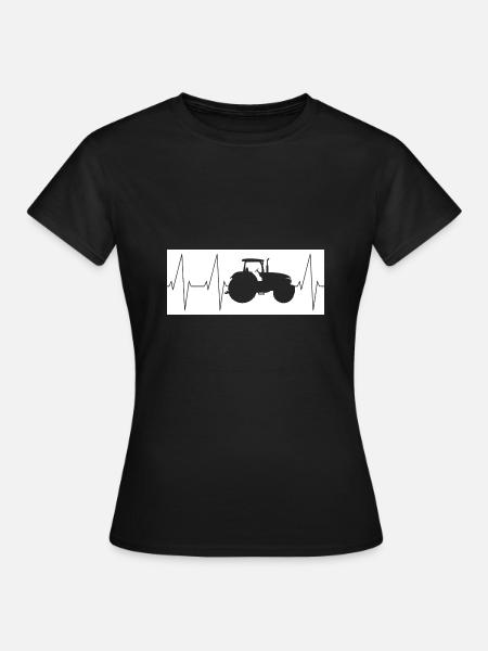 Traktor Herzschlag - Frauen T-Shirt - Schwarz
