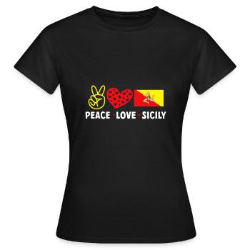 Sicily Flag Italy Sicily - Women's T-Shirt - black - Front - AI Model Female 172 dark (172cm)