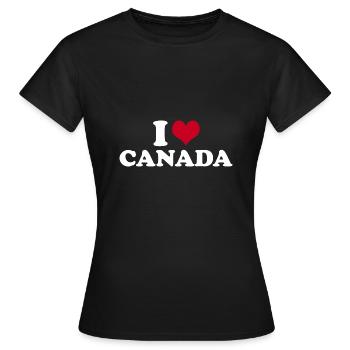 J’aime le Canada Kanada - T-shirt Femme - noir - Devant - AI Model Female 172 dark (172cm)