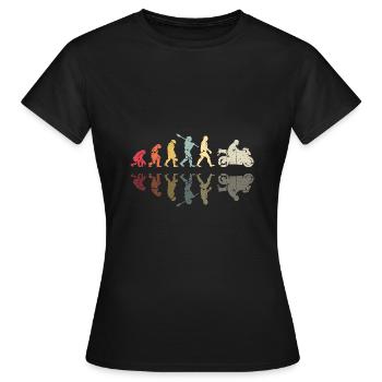 Moto Evolution Vintage Superbike Biker - T-shirt Femme - noir - Devant - AI Model Female 172 dark (172cm)